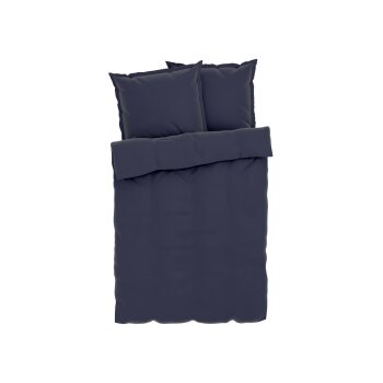 LIVARNO home Lyocell-Satin-Bettwäsche, 200 x 220 cm, dunkelblau - B-Ware neuwertig