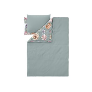 LIVARNO Mikrofaser-Satin-Bettwäsche, 200 x 220 cm, 70 x 90 cm, Blumen - B-Ware neuwertig