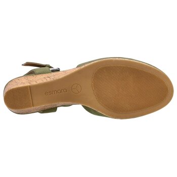 esmara® Damen-Keilsandalen, 38, olive - B-Ware sehr gut
