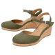 esmara® Damen-Keilsandalen, 38, olive - B-Ware sehr gut