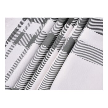 LIVARNO® Bettwäsche, aus CVC-Feinbiber, 240 x 220 cm, kariert/grau - B-Ware neuwertig