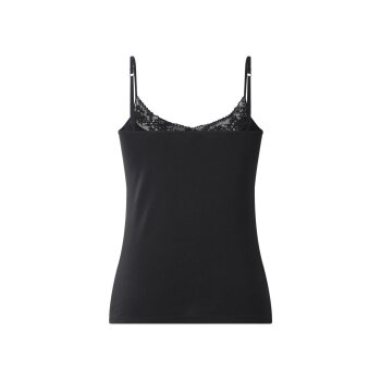 ESMARA® Damen Spaghettiträgerhemd mit Spitze, 3 Stück (Schwarz/weiß, XL(48/50)) - B-Ware neuwertig