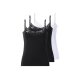 ESMARA® Damen Spaghettiträgerhemd mit Spitze, 3 Stück (Schwarz/weiß, XL(48/50)) - B-Ware neuwertig