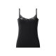 ESMARA® Damen Spaghettiträgerhemd mit Spitze, 3 Stück (Schwarz/weiß, XL(48/50)) - B-Ware neuwertig
