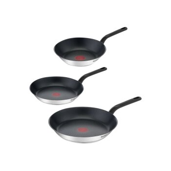 Tefal Edelstahl-Pfannenset Duetto Bakelite, 3-teilig -...