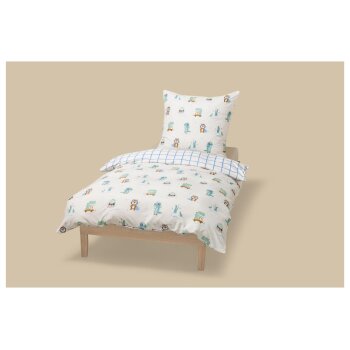 LIVARNO® Kinder-Wendebettwäsche, 135 x 200 cm (Tiere) - B-Ware neuwertig