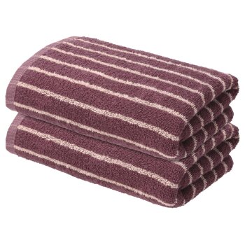 LIVARNO® Frottier-Handtücher, 2 Stück, 50 x 100 cm (Bordeaux) - B-Ware neuwertig