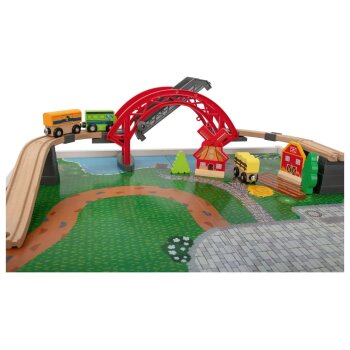 LUPILU® Holzeisenbahn Spieltisch, 100-teilig - B-Ware gut