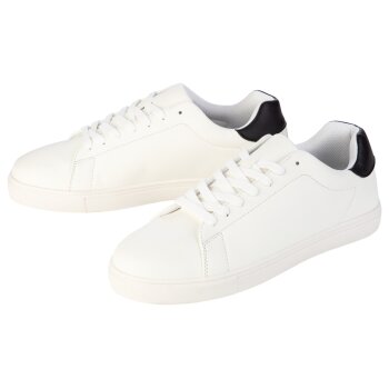 LIVERGY® Herren-Sneaker, mit Schnürung, 45, weiß/schwarz - B-Ware sehr gut