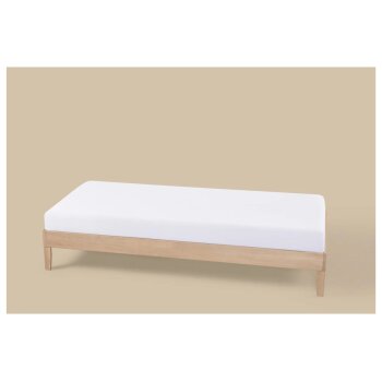 LIVARNO® Jersey-Spannbettlaken mit Leinen, 90-100 x 200 cm (weiß) - B-Ware sehr gut