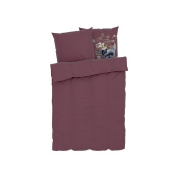 LIVARNO home Satin-Wendebettwäsche, 220 x 200 cm, 70 x 80 cm, Bordeauxrot - B-Ware sehr gut