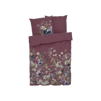 LIVARNO home Satin-Wendebettwäsche, 220 x 200 cm, 70 x 80 cm, Bordeauxrot - B-Ware sehr gut