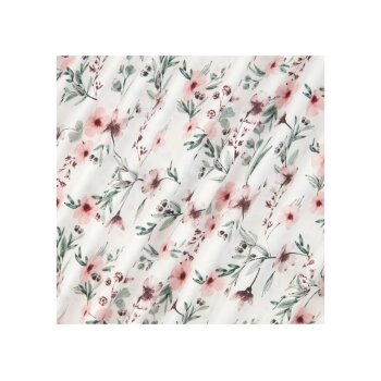 LIVARNO home Mikrofaser-Satin-Bettwäsche, 155 x 220 cm (Blumen/weiß) - B-Ware neuwertig