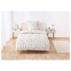 LIVARNO home Mikrofaser-Satin-Bettwäsche, 155 x 220 cm (Blumen/weiß) - B-Ware neuwertig