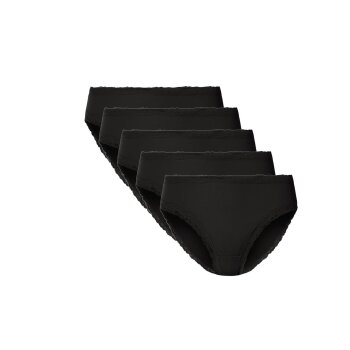 esmara® Damen Slips, 5 Stück, mit eleganter Spitze (Schwarz, XS(32/34)) - B-Ware sehr gut