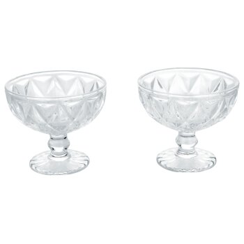 SILVERCREST® Glas-Eisbecher-Set / Glas-Eisschalen-Set (Eisbecher mit Fuß/transparent) - B-Ware neuwertig