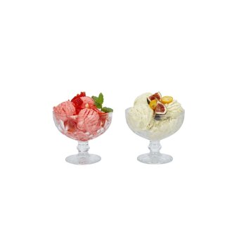 SILVERCREST® Glas-Eisbecher-Set / Glas-Eisschalen-Set (Eisbecher mit Fuß/transparent) - B-Ware neuwertig