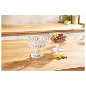 SILVERCREST® Glas-Eisbecher-Set / Glas-Eisschalen-Set (Eisbecher mit Fuß/transparent) - B-Ware neuwertig