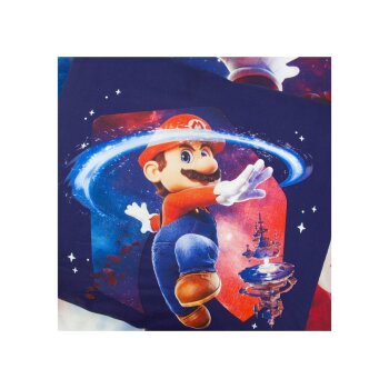 LIVARNO® Kinder Wendebettwäsche, 140 x 200 cm, Super Mario/dunkelblau/violett - B-Ware neuwertig