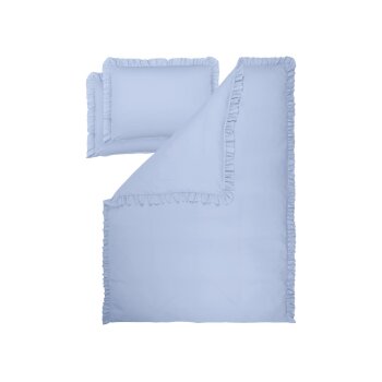LIVARNO Mikrofaser-Satin-Bettwäsche, 200 x 220 cm, 70 x 90 cm, hellblau - B-Ware sehr gut