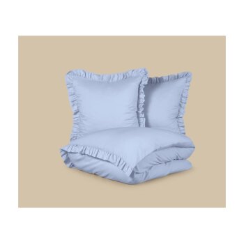LIVARNO Mikrofaser-Satin-Bettwäsche, 200 x 220 cm, 70 x 90 cm, hellblau - B-Ware sehr gut