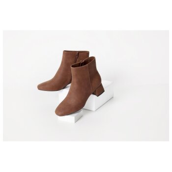 ESMARA® Damen Stiefeletten, mit seitlichen Reißverschlüssen (Braun, 36) - B-Ware neuwertig