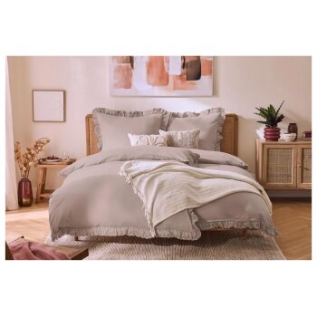 LIVARNO® Mikrofaser-Satin-Bettwäsche, 155 x 220 cm, grau - B-Ware neuwertig