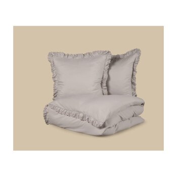 LIVARNO® Mikrofaser-Satin-Bettwäsche, 155 x 220 cm, grau - B-Ware neuwertig