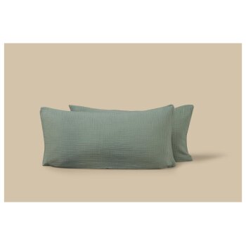 LIVARNO® Musselin-Kissenbezüge, 2 Stück, 40 x 80 cm - B-Ware
