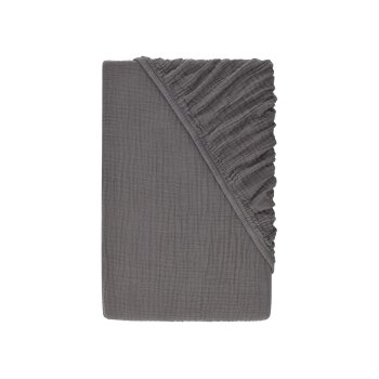 LIVARNO® Musselin-Spannbettlaken, 140-160 x 200 cm, grau - B-Ware neuwertig