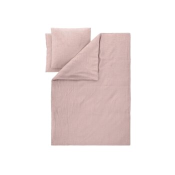 LIVARNO® Musselin-Bettwäsche, 200 x 220 cm, rose - B-Ware neuwertig