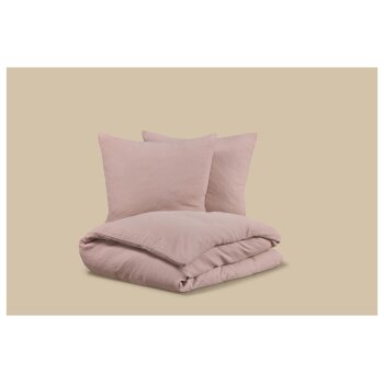 LIVARNO® Musselin-Bettwäsche, 200 x 220 cm, rose - B-Ware neuwertig