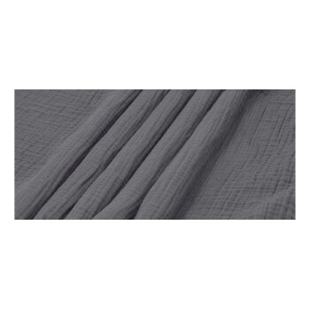 LIVARNO® Musselin-Bettwäsche, 155 x 220 cm, dunkelgrau - B-Ware neuwertig