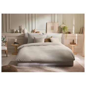 LIVARNO® Bettwäsche mit Leinenanteil, 240 x 220 cm, 70 x 90 cm, sand - B-Ware neuwertig