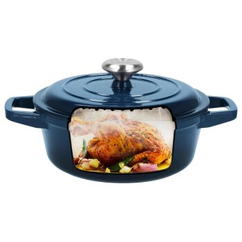 SILVERCREST® Premium-Gusseisentopf-Set, Ø 23 cm (1,9 l / 2,9 l / 4,2 l) (Dunkelblau) - B-Ware sehr gut