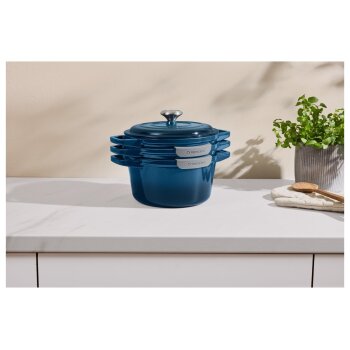 SILVERCREST® Premium-Gusseisentopf-Set, Ø 23 cm (1,9 l / 2,9 l / 4,2 l) (Dunkelblau) - B-Ware sehr gut