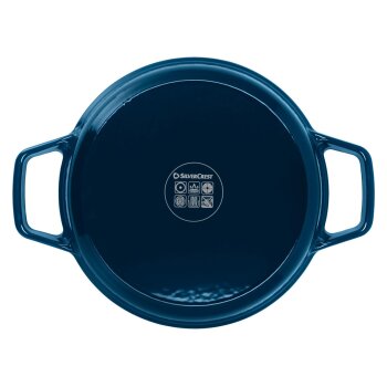 SILVERCREST® Premium-Gusseisentopf-Set, Ø 23 cm (1,9 l / 2,9 l / 4,2 l) (Dunkelblau) - B-Ware sehr gut