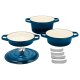 SILVERCREST® Premium-Gusseisentopf-Set, Ø 23 cm (1,9 l / 2,9 l / 4,2 l) (Dunkelblau) - B-Ware sehr gut