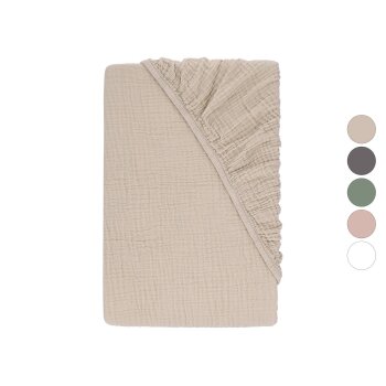 LIVARNO® Musselin-Spannbettlaken, 140-160 x 200 cm -...