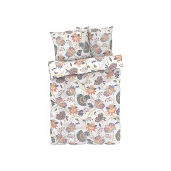 LIVARNO Home Mikrofaser-Satin-Bettwäsche, 220 x 200 cm, Blumen/weiß - B-Ware sehr gut