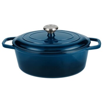 SILVERCREST® Premium-Gusseisenbräter, Ø 29 cm, blau - B-Ware neuwertig
