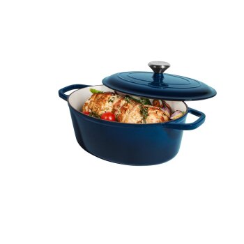 SILVERCREST® Premium-Gusseisenbräter, Ø 29 cm, blau - B-Ware neuwertig