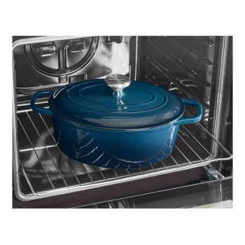 SILVERCREST® Premium-Gusseisenbräter, Ø 29 cm, blau - B-Ware neuwertig