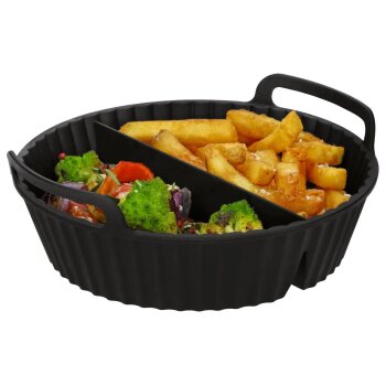 SILVERCREST® Spritzschutz-Set / Heißluftfritteusen-Silikonform (Silikonform mit Divider) - B-Ware neuwertig