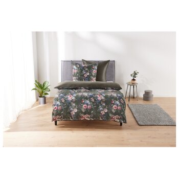 LIVARNO home Bettwäsche, aus Mikrofaser-Satin, 260 x 240 cm, grau - B-Ware sehr gut