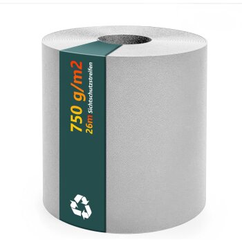 Ribelli Sichtschutzstreifen, mit Lederstruktur, 26 m - 750 g/m², hellgrau - B-Ware sehr gut