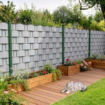 Ribelli Sichtschutzstreifen, mit Lederstruktur, 26 m - 750 g/m², hellgrau - B-Ware sehr gut