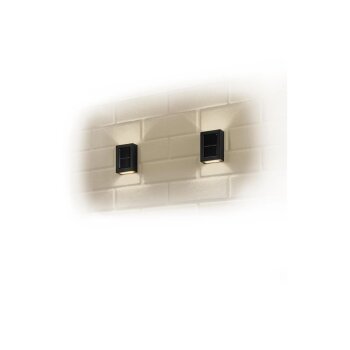 LIVARNO® LED-Solar-Außenwandleuchten, 2 Stück - B-Ware neuwertig