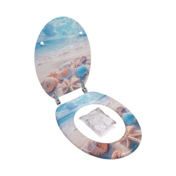 Ribelli Toilettendeckel, O-Form, Absenkautomatik, Strandmuschel - B-Ware neuwertig