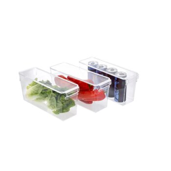 SILVERCREST® Kühlschrank-Organizer mit Deckel, 3er Set, 3,4 L - B-Ware